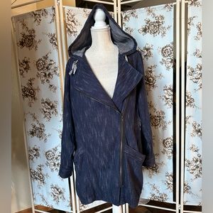Pre Loved CAbi Indigo Denim Moto Trench Coat